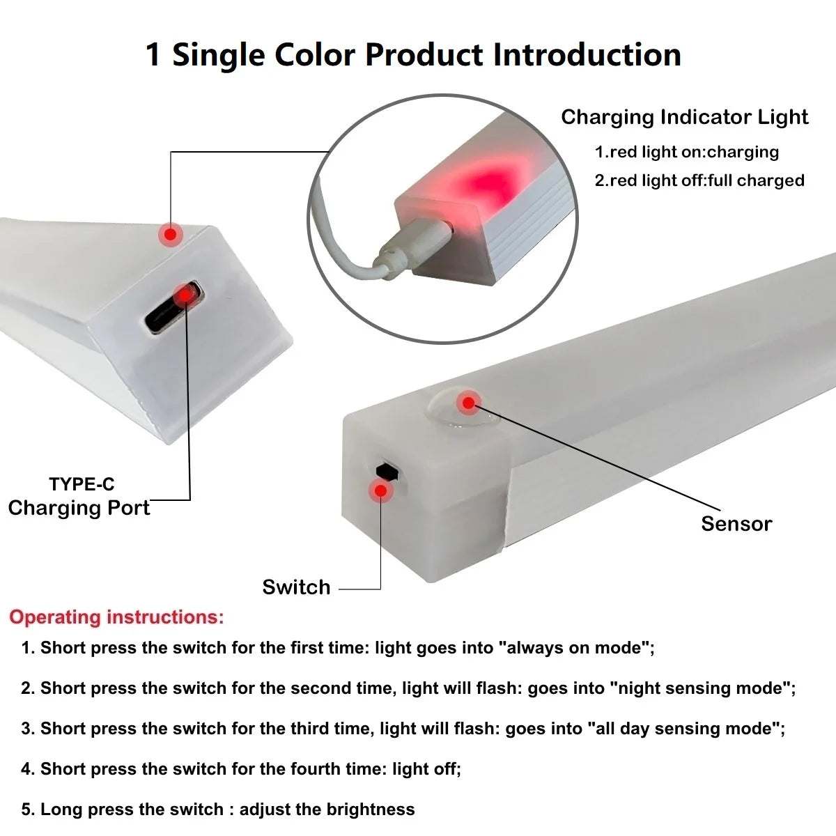 Barre LED avec Détecteur de Mouvement — Rechargeable