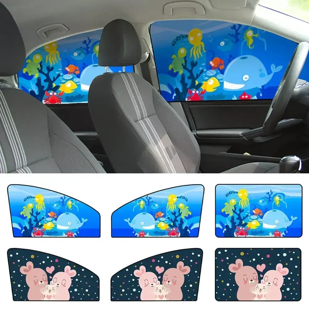 Pare-Soleil Voiture Magnétique — Motif Cartoon