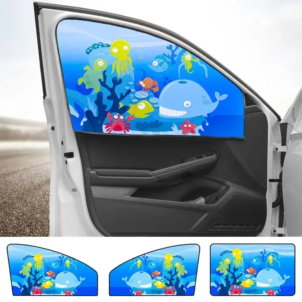Pare-Soleil Voiture Magnétique — Motif Cartoon