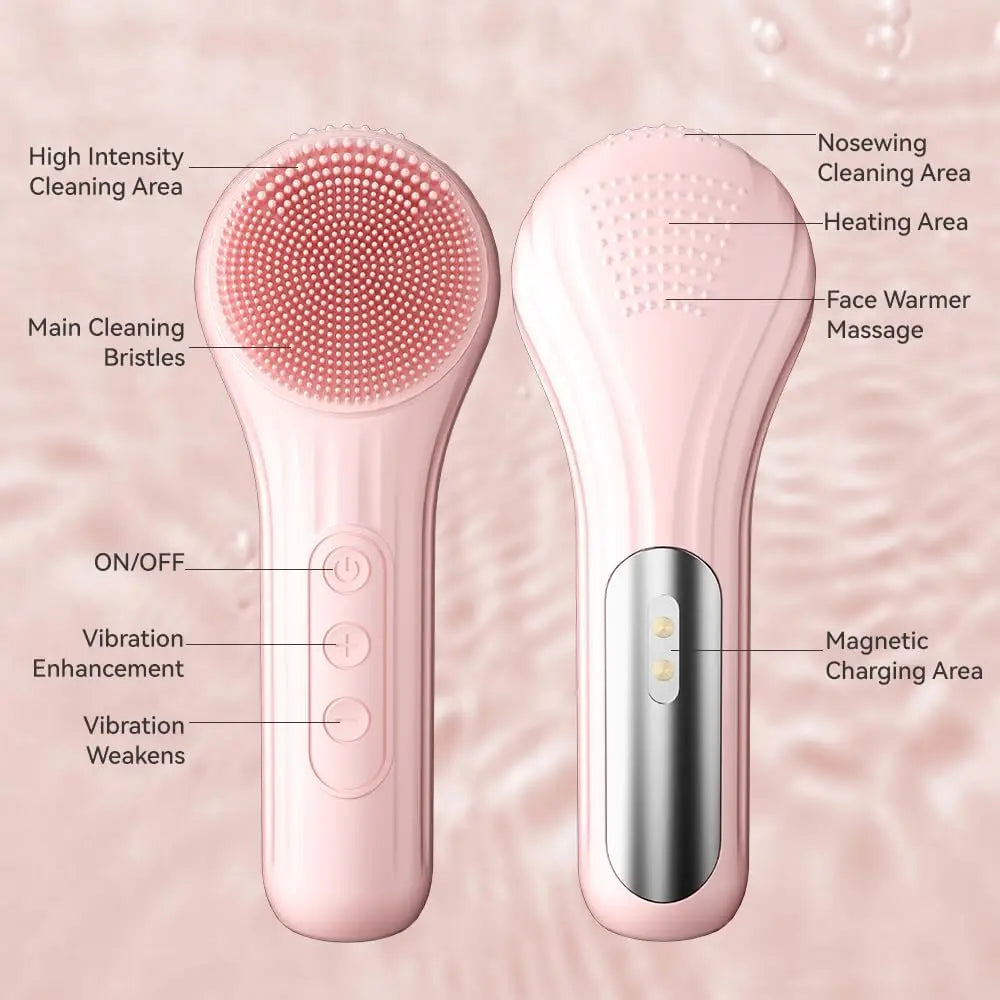 Brosse Nettoyante Visage Électrique avec Chauffage