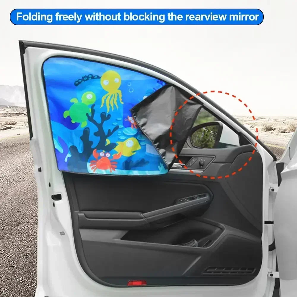 Pare-Soleil Voiture Magnétique — Motif Cartoon
